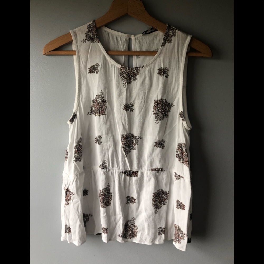 MADEWELL Arabesque Pattern White Sleeveless Tank